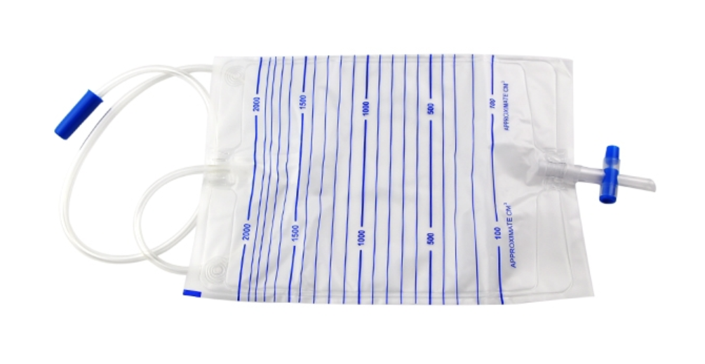 Túi dẫn lưu nước tiểu 2000ml dùng một lần Giá trị chéo chống trào ngược